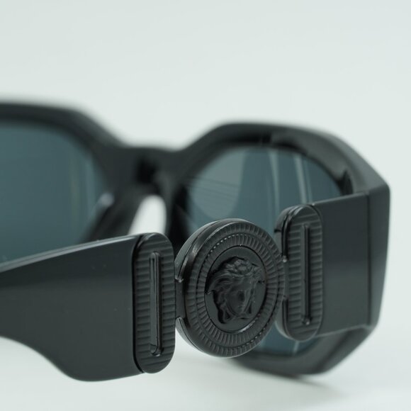Versace VE4361 536087 Oval Sunglasses – Black/Grey main image 5